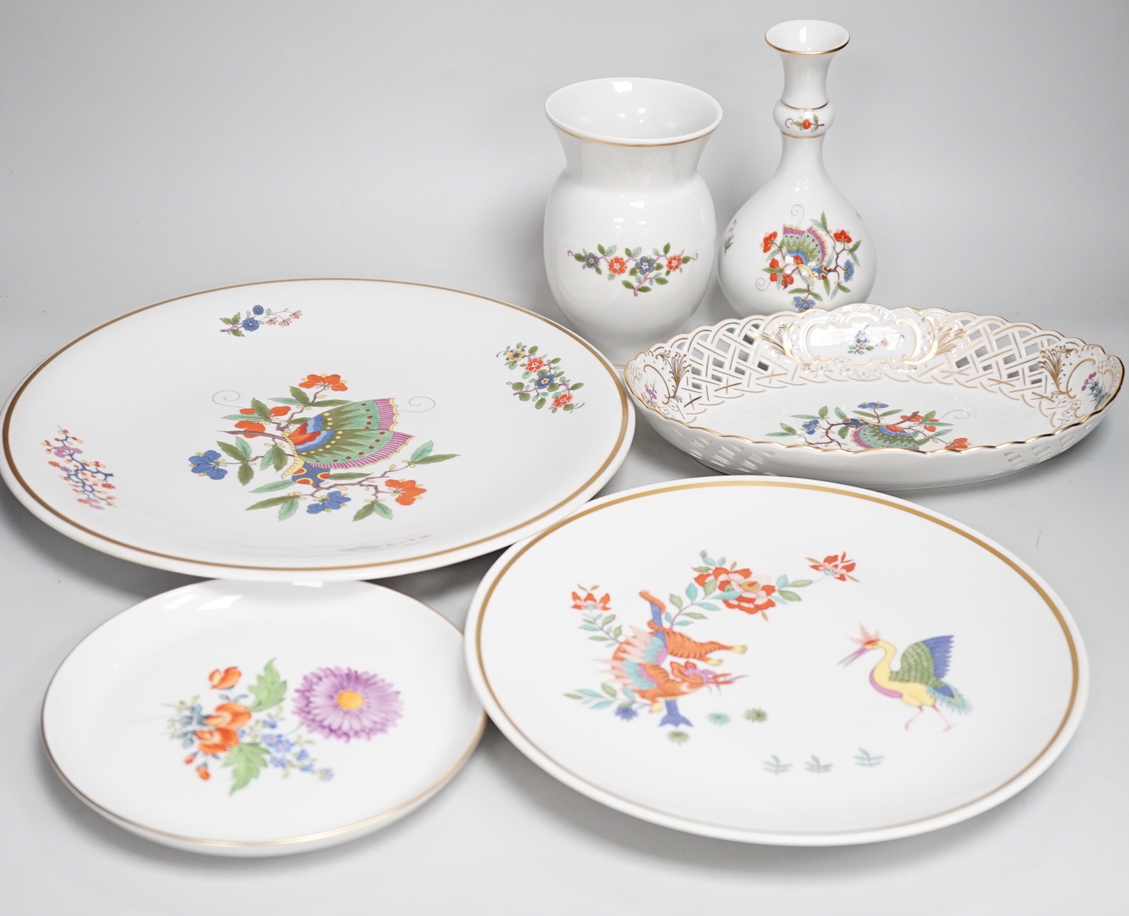 Six items of modern Meissen porcelain, tallest 18cm